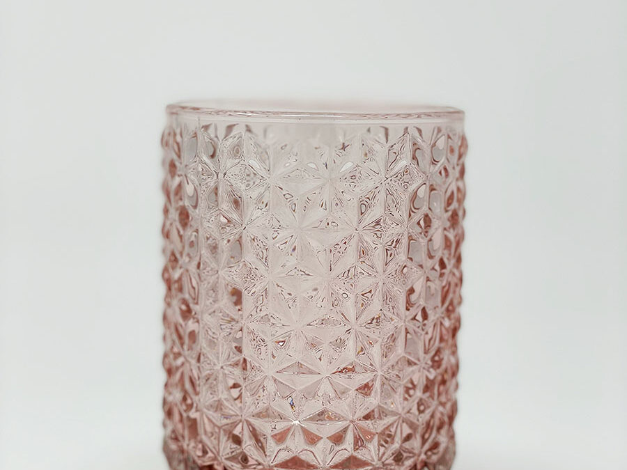 Rózsaszín mécsestartó nagy