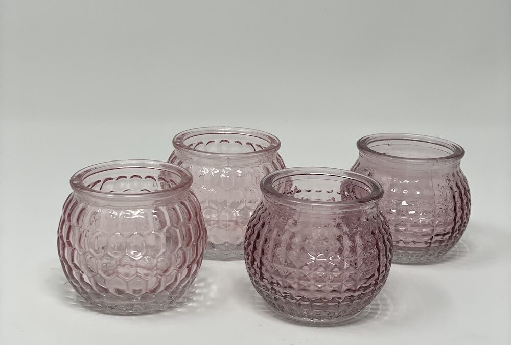 Gömb rózsaszín mécsestartó