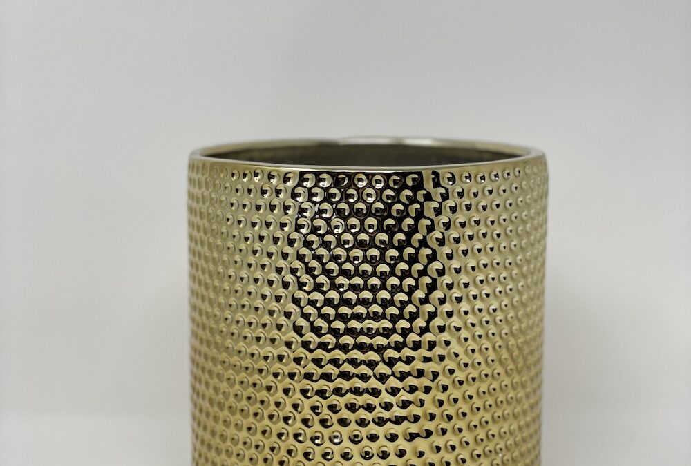 Pöttyözött mintás arany kaspó